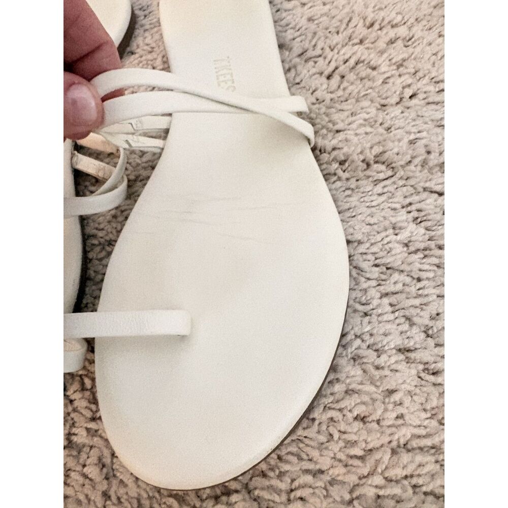TKEES Leah Strappy Sandals White Leather Size 9 - Picture 5 of 6